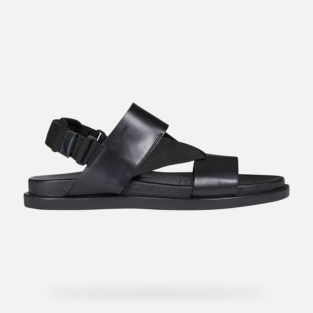 Sandalias Geox Homem Pretas - Taormina - PWNCE7063